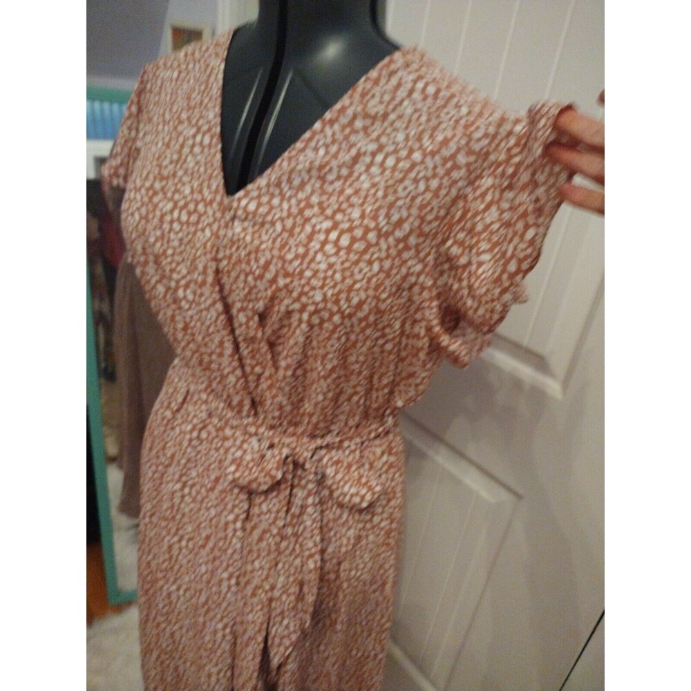 In' Voland Mauve Flouncy Faux Wrap High Low Dress Size 16 - Picture 4 of 7